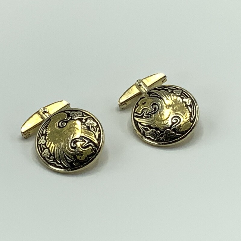 Vintage Dragon Motif Cufflinks