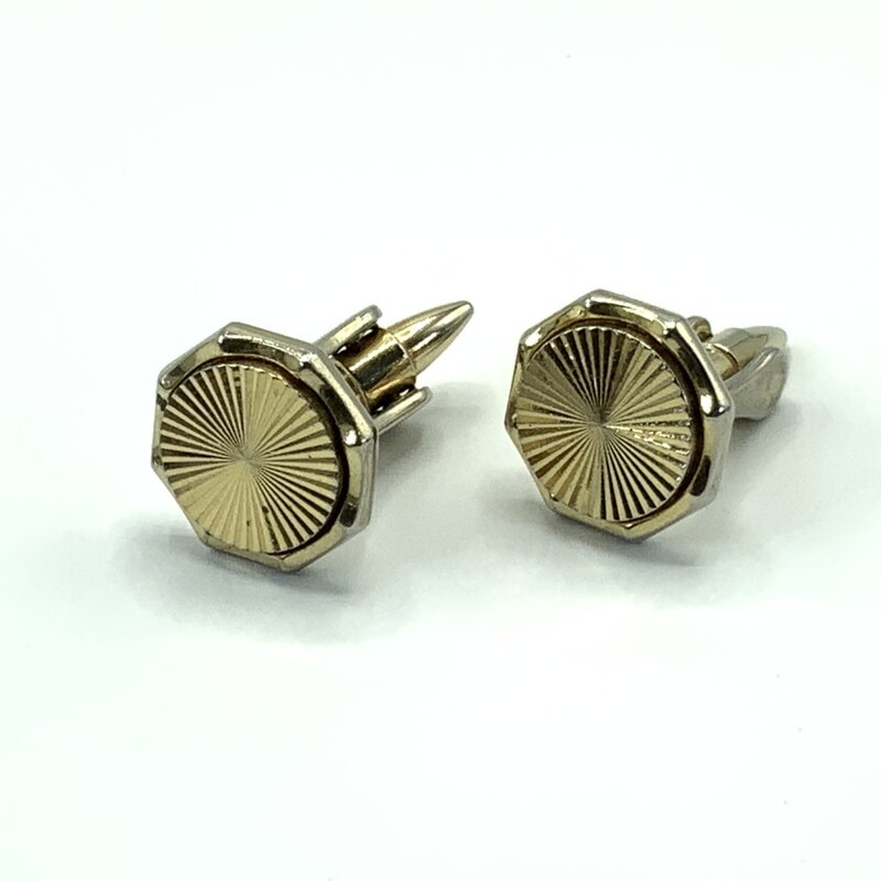 Vintage Gold Tone  'Stration'  Cufflinks