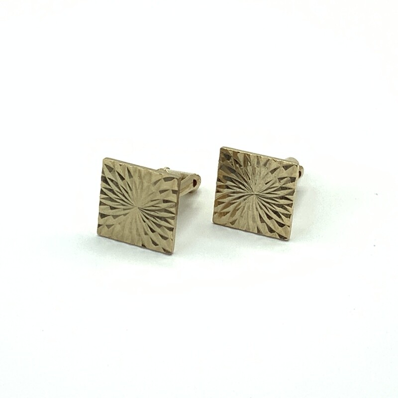 Vintage Gold Tone Diamond Cut Cufflinks