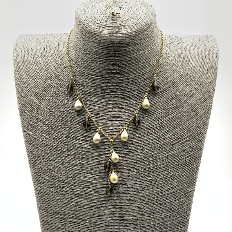 Stunning 14ct Gold Vermeil and Smokey Quartz Necklace