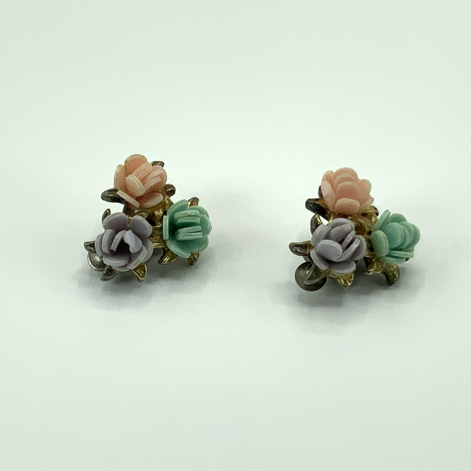 1940’s Lucite Floral ClusterClip-on Earrings