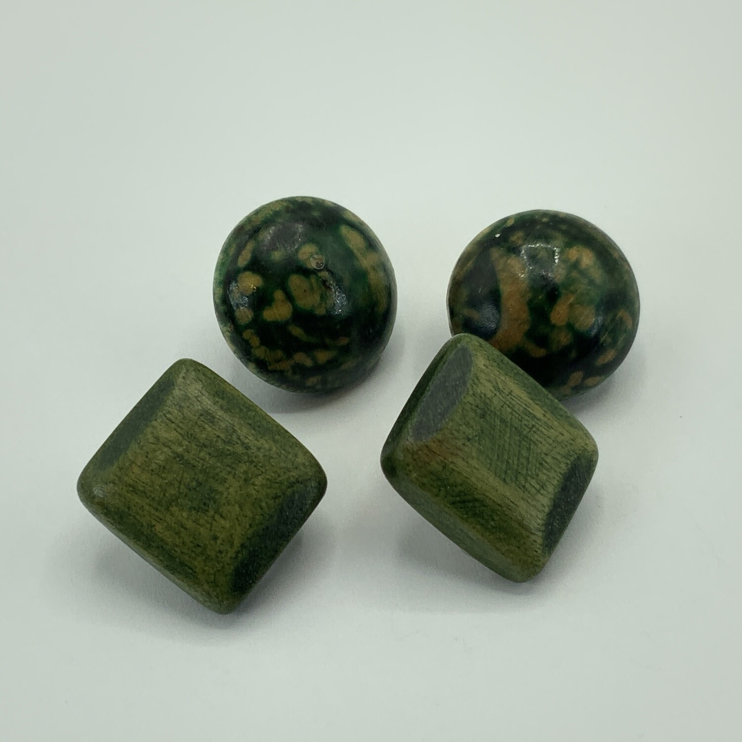 Two Pairs of Vintage Wooden Clip-on Earrings