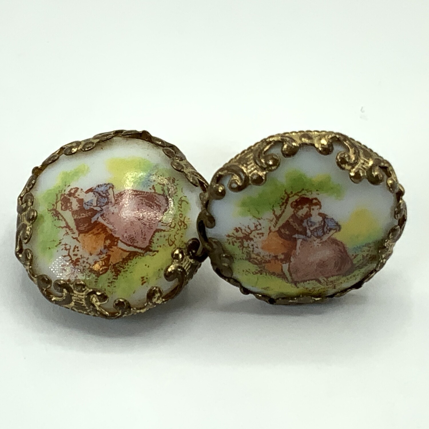 1950's Limoges style Clip Earrings