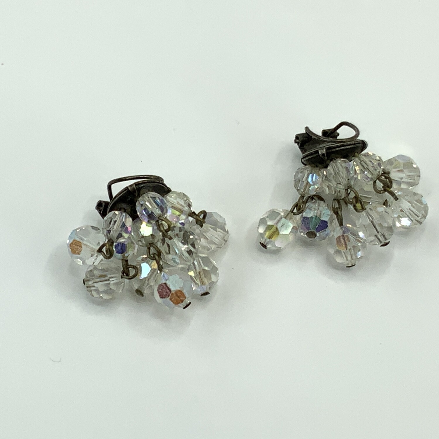 Vintage CrystalBead Cascade Clip-on Earrings