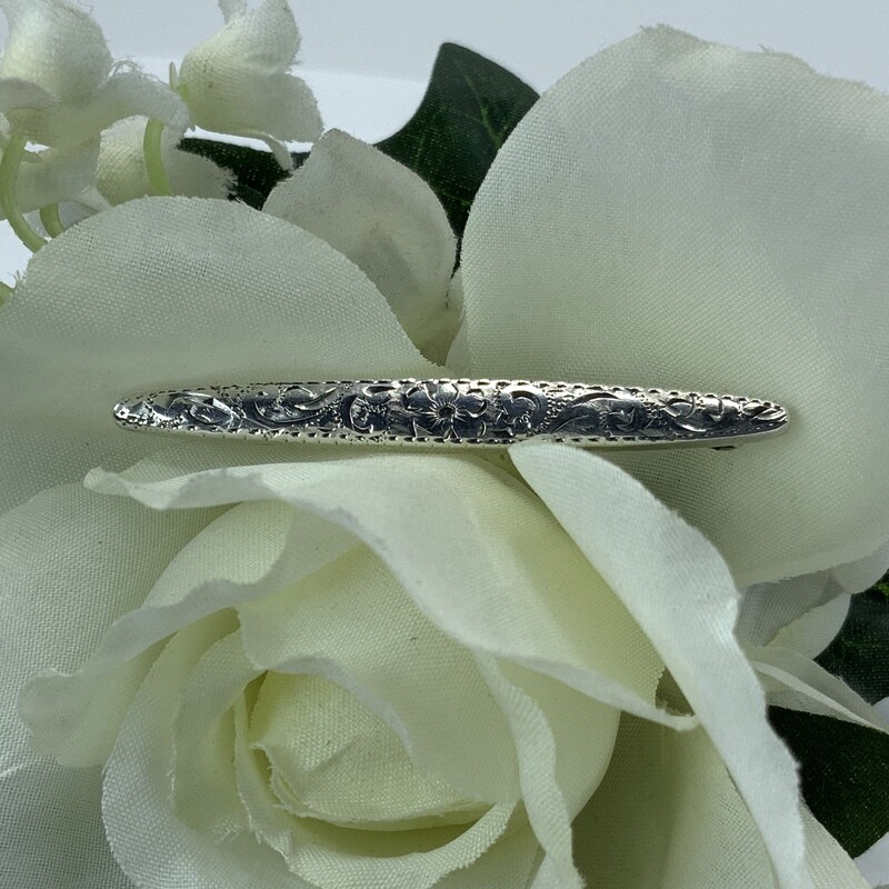 Antique Silver Engraved Pin