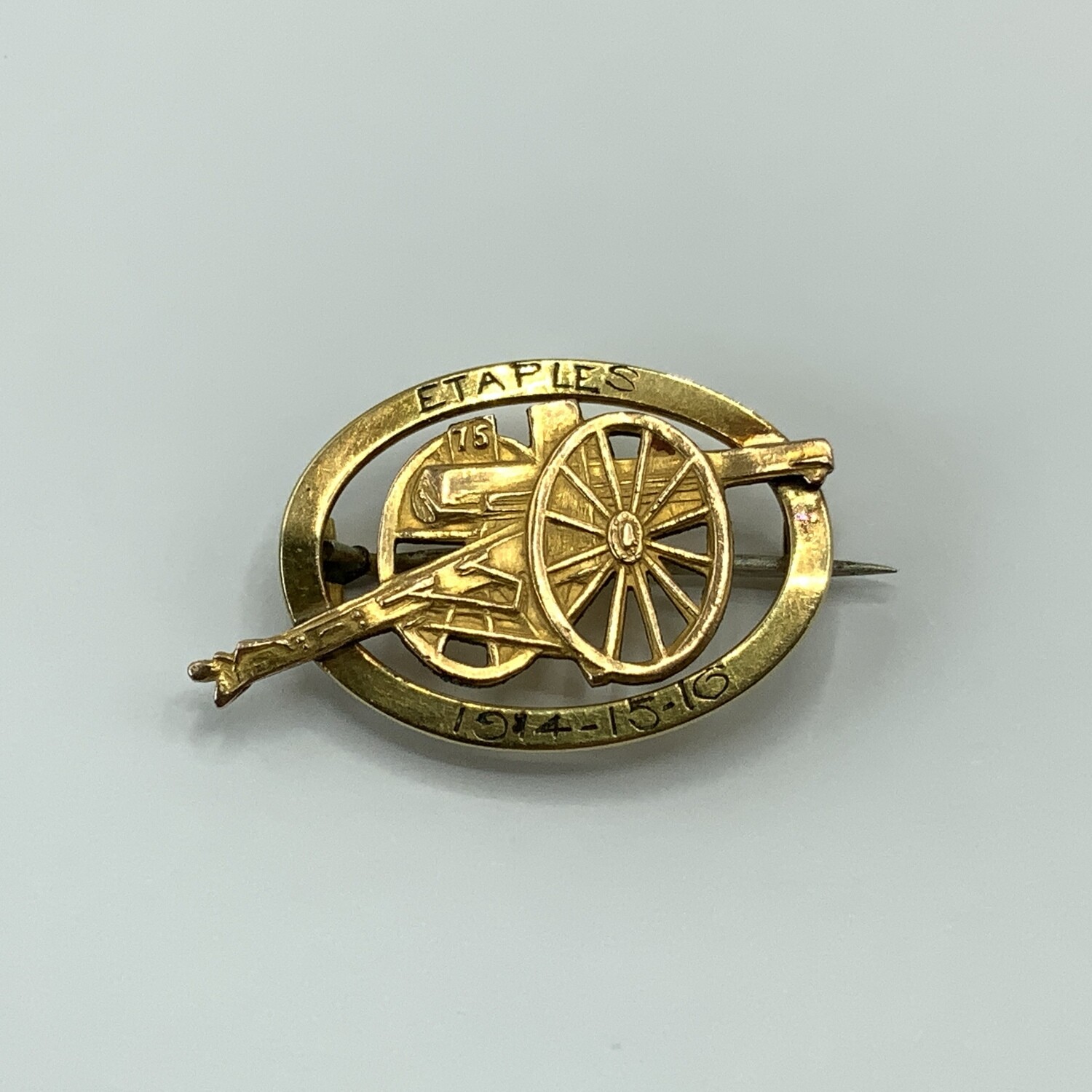 WW1 'Etaples-France' Heavy Artillery 75 Gun Battle Brooch