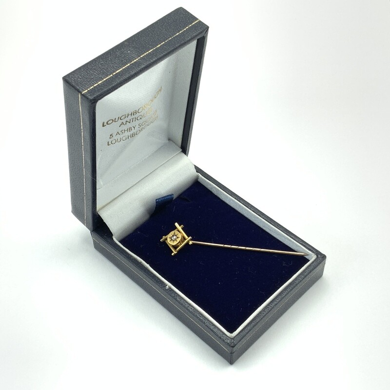Edwardian 9ct Gold, Diamond Set Stickpin.