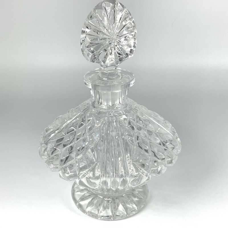 Fabulous Deco Pressed Glass Perfume Bottle