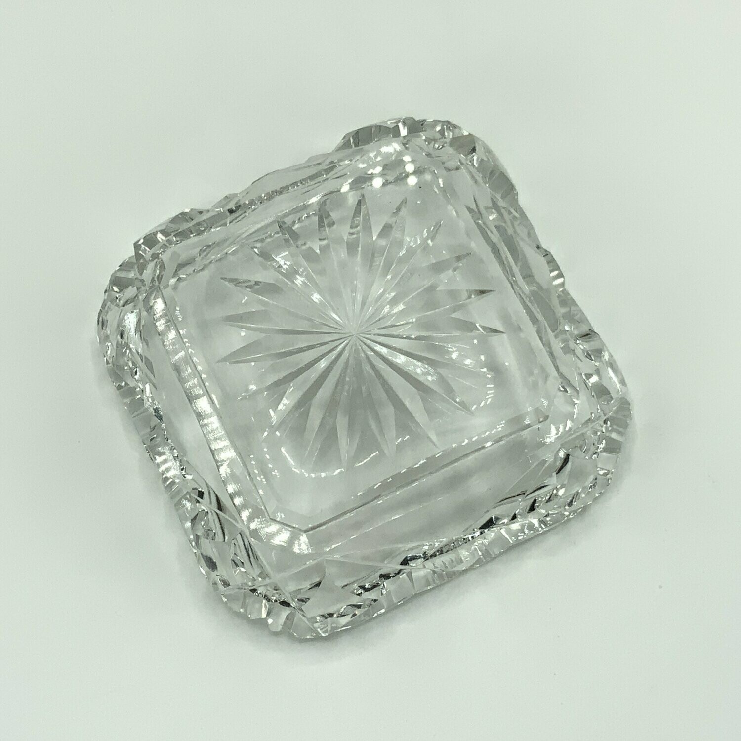 Vintage Lead Cut Crystal Square Dish.