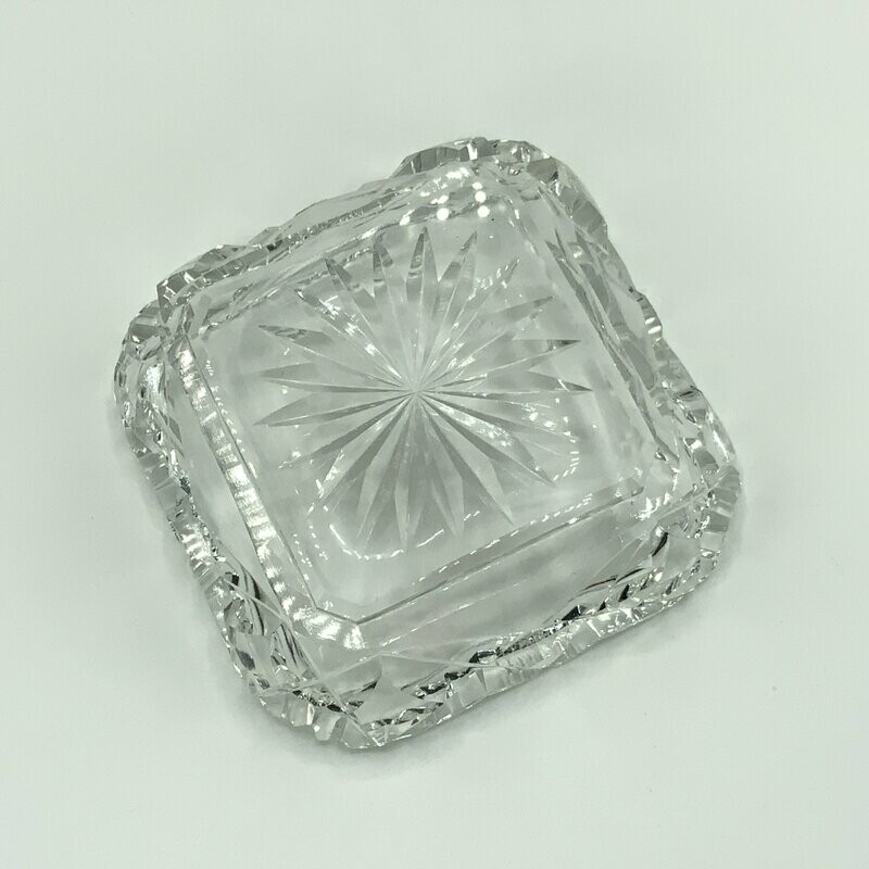 Vintage Lead Cut Crystal Square Dish.