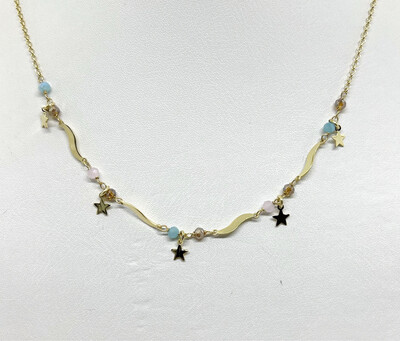 Collar dorado estrellas