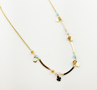 Collar dorado flor