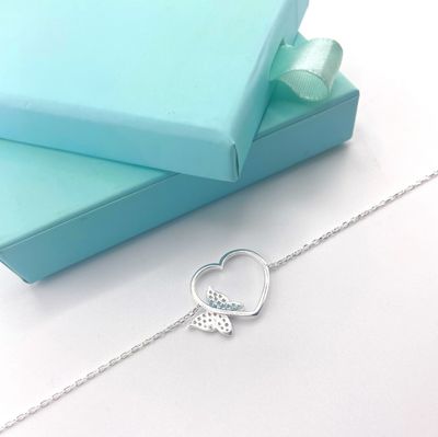 Pulsera corazón mariposa