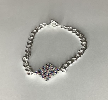 pulsera dama con cuadro en medio