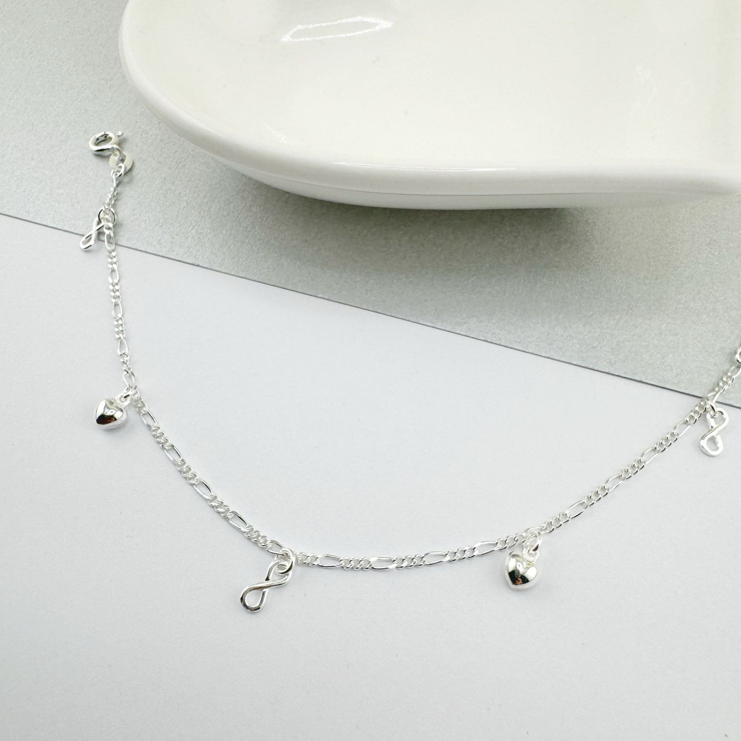 Pulsera corazón con infinito