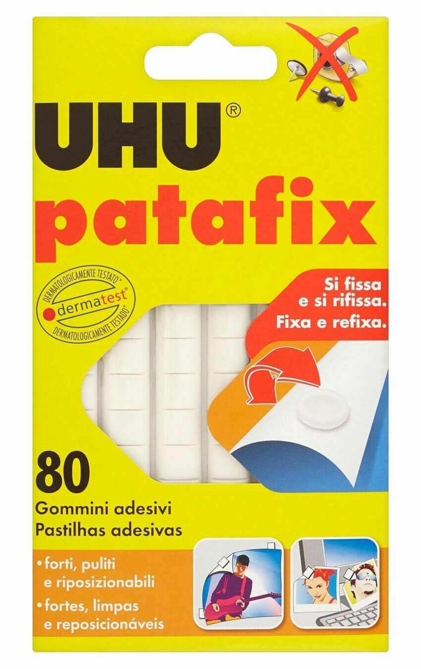 Patafix UHU 80 Gommini Adesivi Bianchi Removibili Colla