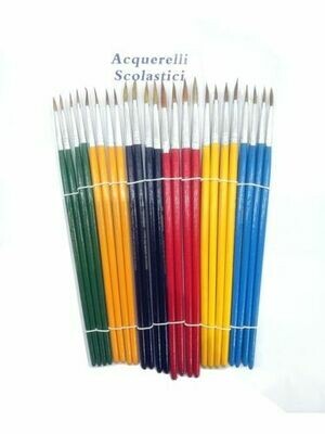 Set 24 Pennelli Da Disegno Pittura Varie Misure Olio Acrilici Tempera Acquerelli