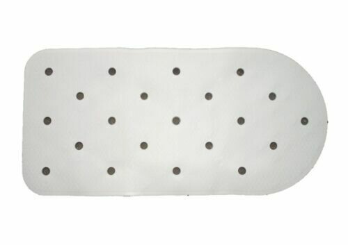 Tappeto Vasca Bagno Gomma Bianco Ventose Antiscivolo Lavabile Igienico Cm 73x36