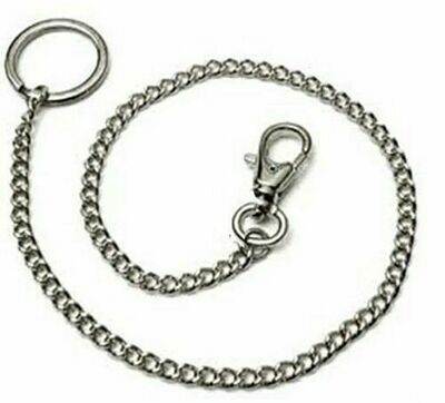 20 Porta Chiavi Portachiavi Con Catena e Moschettone Da 50 Cm. Cromati