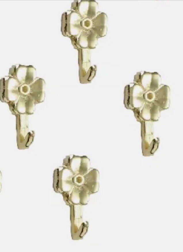 Gancio Quadrifoglio per Quadri Piccolo Ottone Blister Da 4 Pezzi