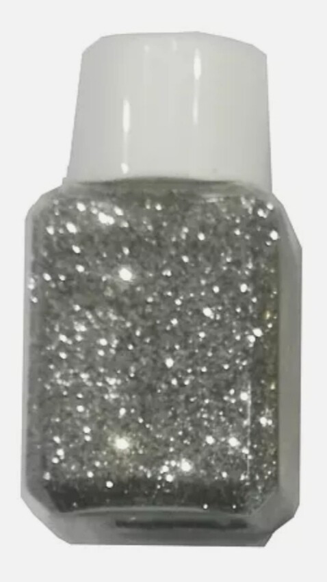 Glitter Argento in Polvere Pittura Resistenza Chimica Solventi Acqua Gr. 25