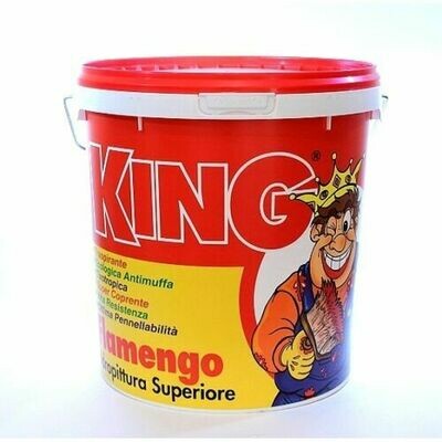 Pittura Lavabile Traspirante Per Interni Muro Bianca KING Flamengo Da Lt 2,5 Pittura Lavabile Traspirante Per Interni Muro Bianca KING Flamengo Da Lt 2,5