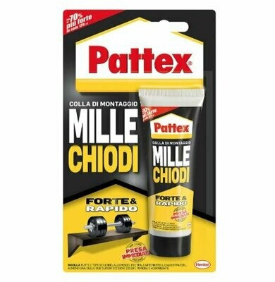 Colla Adesivo UNIVERSALE di montaggio PATTEX Henkel Millechiodi Tubo Gr. 100 Colla Adesivo UNIVERSALE di montaggio PATTEX Henkel Millechiodi Tubo Gr. 100