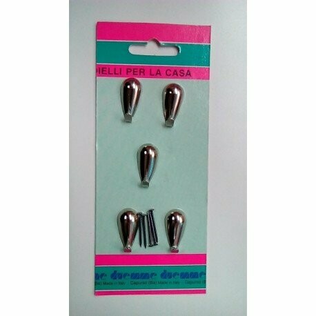 Gancio Goccia Cromo Lucido Blister da 5 Pz.