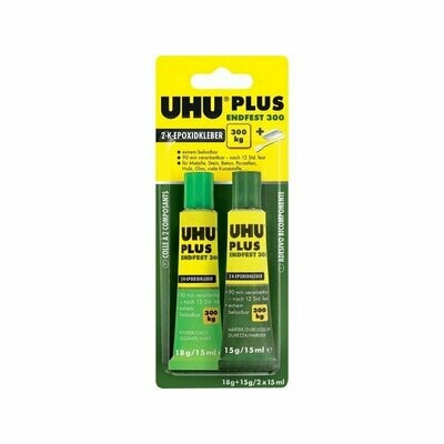Colla Uhu Plus Verde Extraforte 2x15ml per Metalli Pietra Calcestruzzo Porcellana Legno