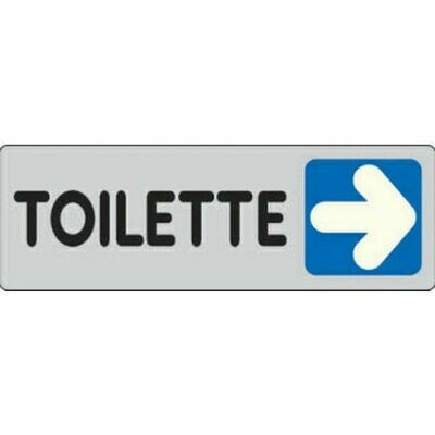 Targa Adesiva Toilette con Indicazione Freccia a Destra Pezzi 2