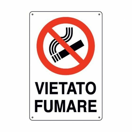 Cartello Targa Vietato Fumare Cm 20x30 Pezzi 5