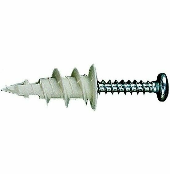 Tassello Autoperforante Nylon con Vite per Cartongesso Pezzi 50