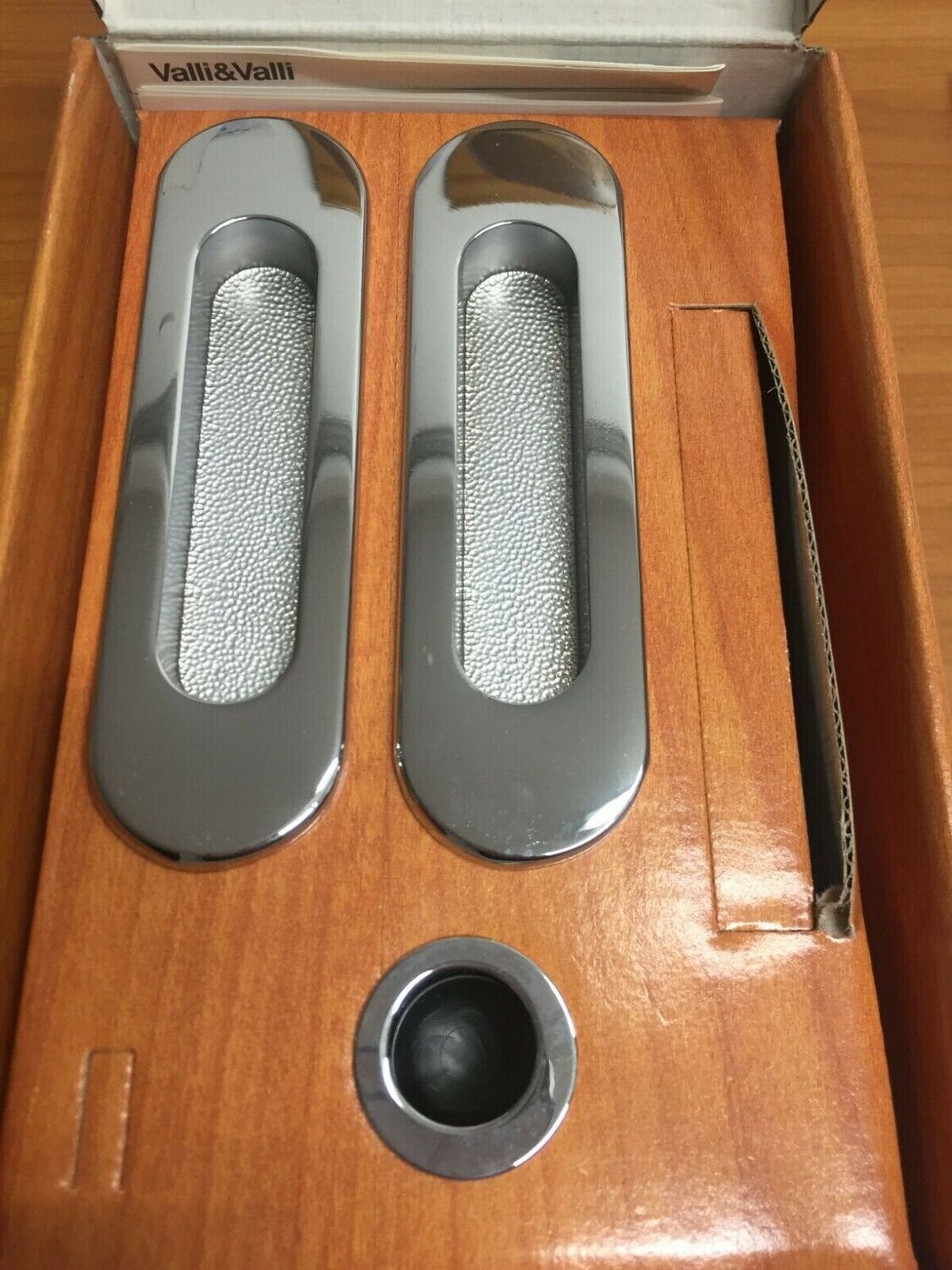 Kit per Porte Scorrevoli Ovale Cromo Lucido senza Serratura e no Foro Chiave
