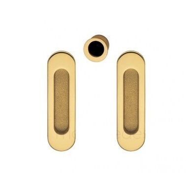 Kit per Porte Scorrevoli Ovale Oro Lucido senza Serratura e no Foro Chiave
