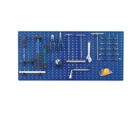 Pannello Forato PortaUtensili Officina Garage 100x50 Blu
