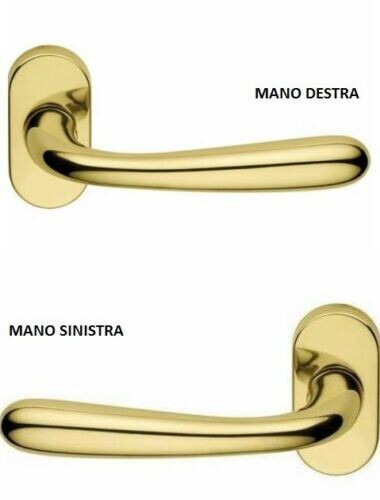 Mezza Maniglia Porta Blindata Ovale Lusso Oro Lucido a Destra
