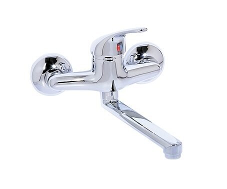 Miscelatore Mono comando Lavello Serie Modena a Muro Parete Cromato