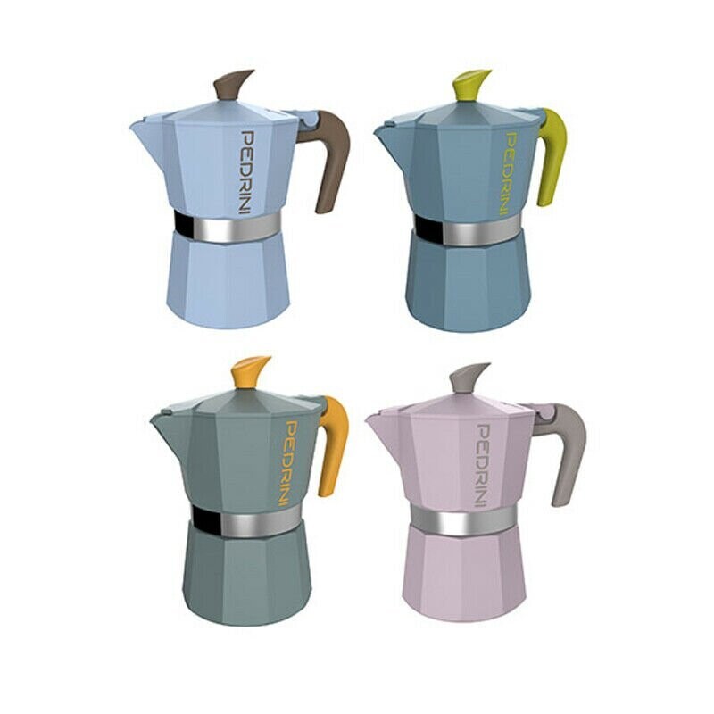 Caffettiera Moka Colorata Pedrini a 6 Tazze Di Caffè