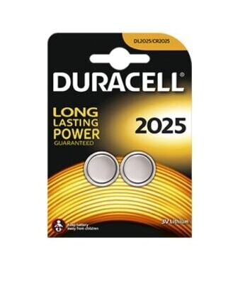 DURACELL 2 Batteria Pila Bottone 3V CR 2025