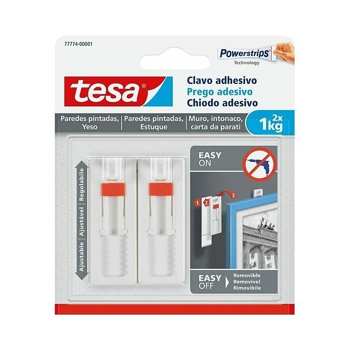 Chiodo Adesivo Regolabile Tesa Portata kg.1 Blister da 2 pezzi