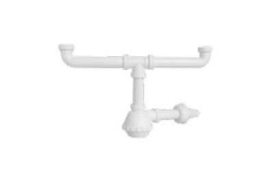 Sifone Plastica 2 Vie 1' 1/4 con Troppo Pieno Sifone Plastica 2 Vie 1' 1/4 con Troppo Pieno