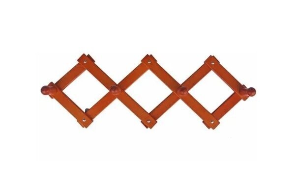 Appendiabito di Legno Estensibile 4 Posti Ciliegio