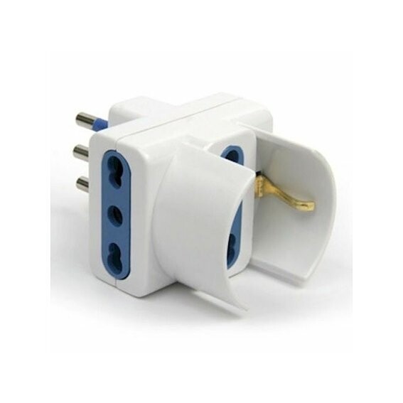 Adattatore Tris Spina 10a+2 Prese Bipasso e Schuko Pezzi 2