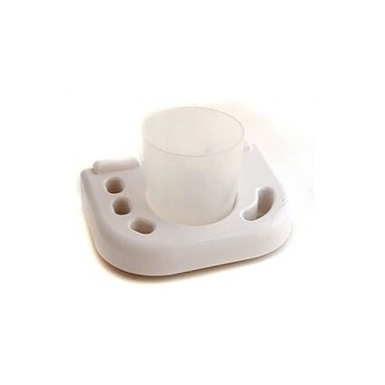 PortaBicchiere Bagno Plastica Bianco con Bicchiere