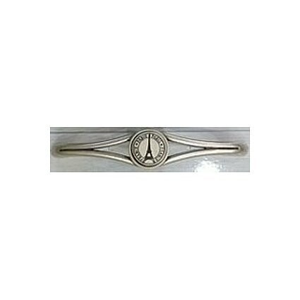Maniglia Cassetti Porcellana Shabby Argento Paris mm.128