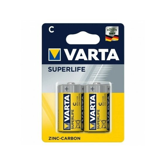 Mezza Torcia Varta a Zinco Carbone Blister 2 Pz. R14 1,5V