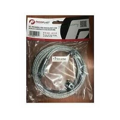 Kit Porte Basculanti Fune Acciaio Diametro 4 Mt.3 con Asola Kit Porte Basculanti Fune Acciaio Diametro 4 Mt.3 con Asola