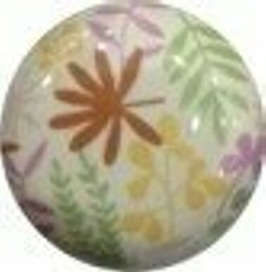 pomo porcellana mobili  base ottone antico p030120202