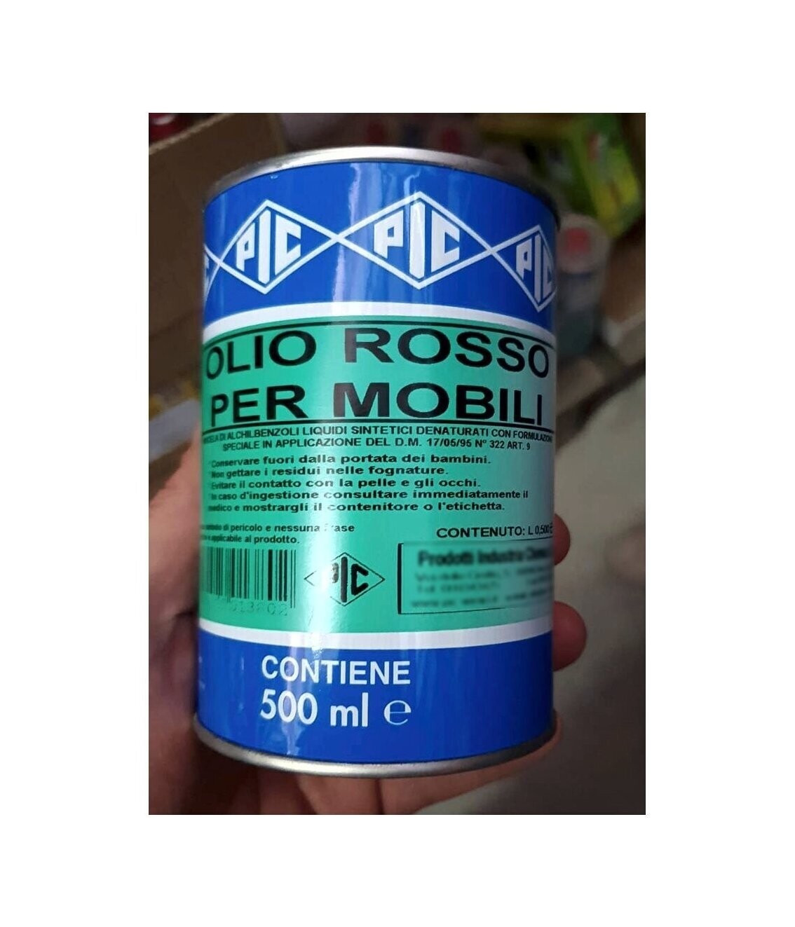 Olio Paglierino Rosso per Mobili da 1/2 lt