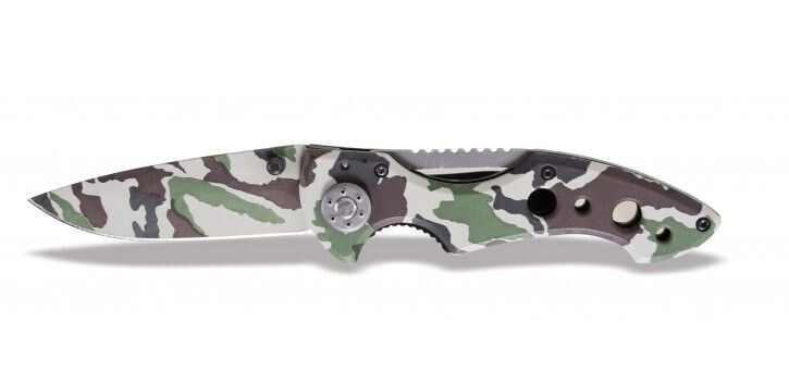 Coltello Serramanico Mimetico Lama Acciaio Temprato Astuccio Beta 1778CM
